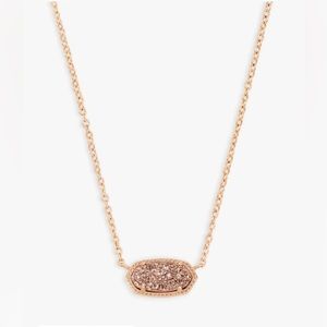 Kendra Scott Elisa Rose Gold Pendant Necklace in Rose Gold Drusy